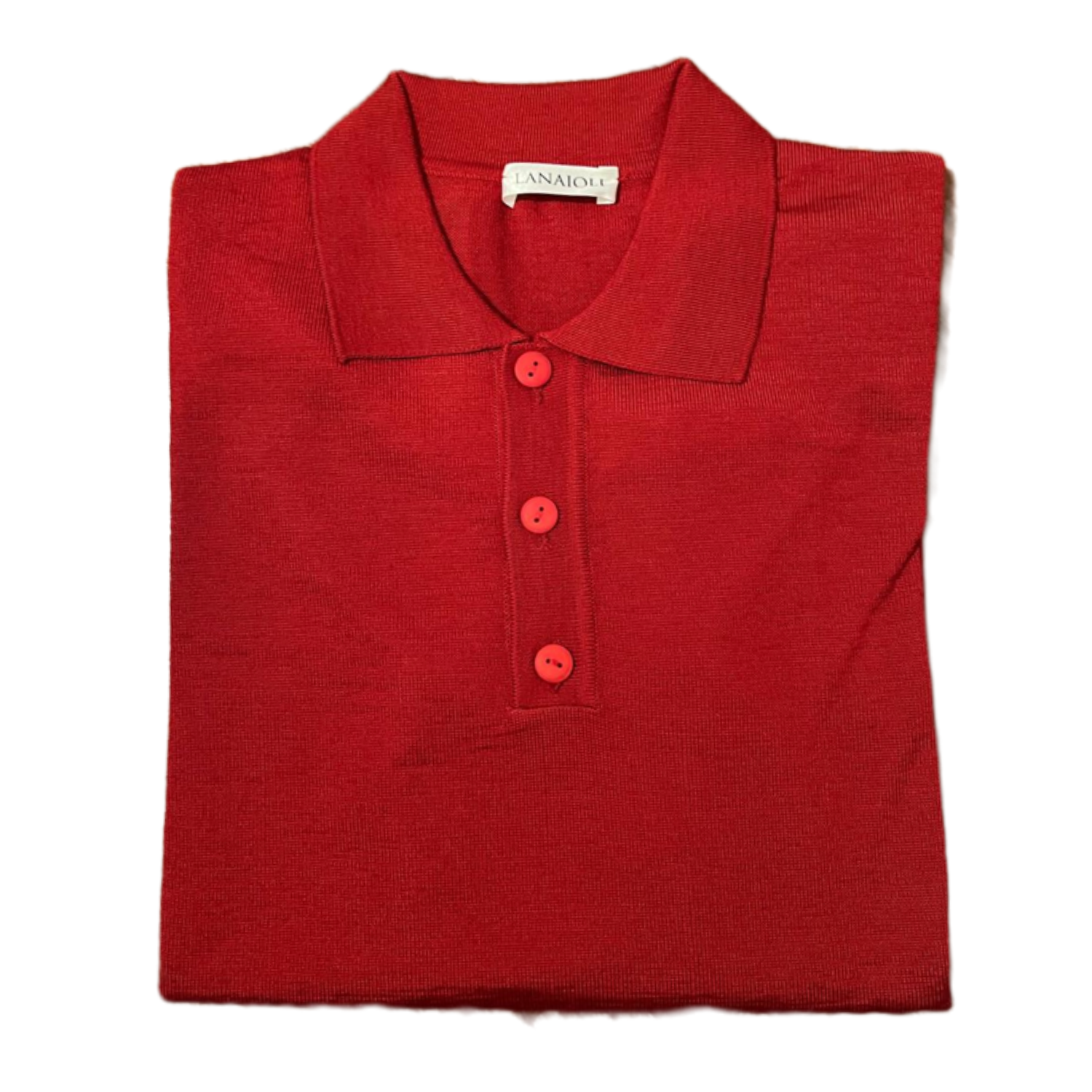 long-sleeve polo in extrafine merino wool