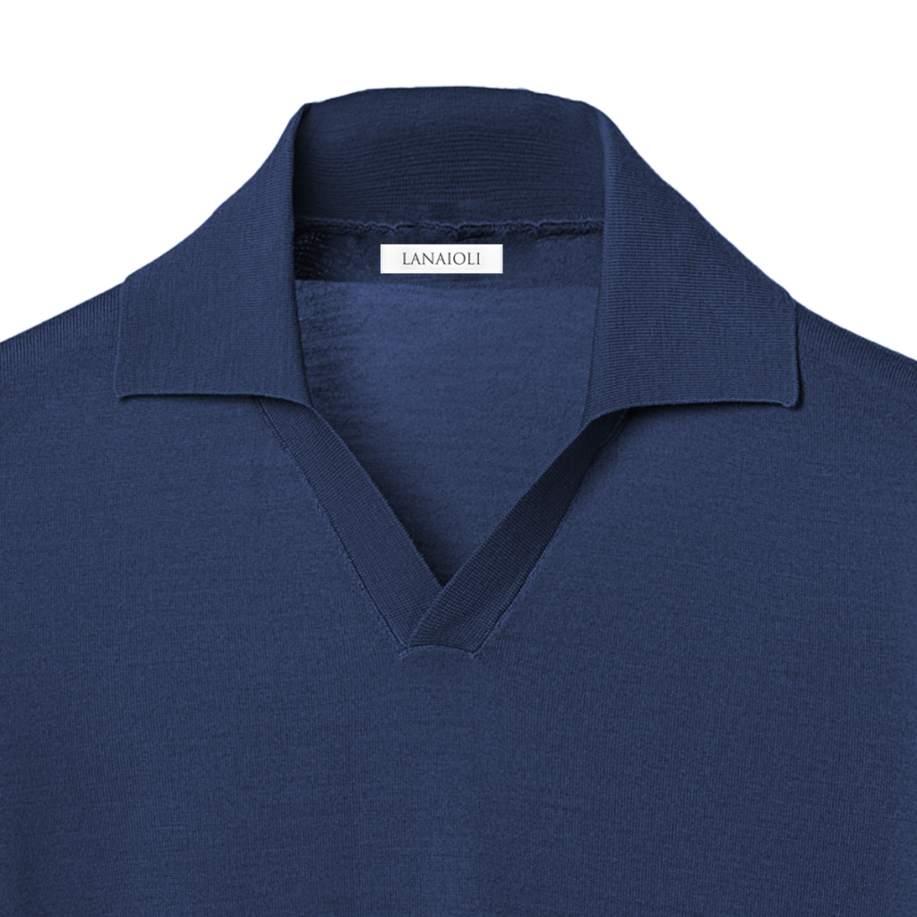 Men's Short-Sleeved Polo Shirt in Pure Extrafine Merino Wool