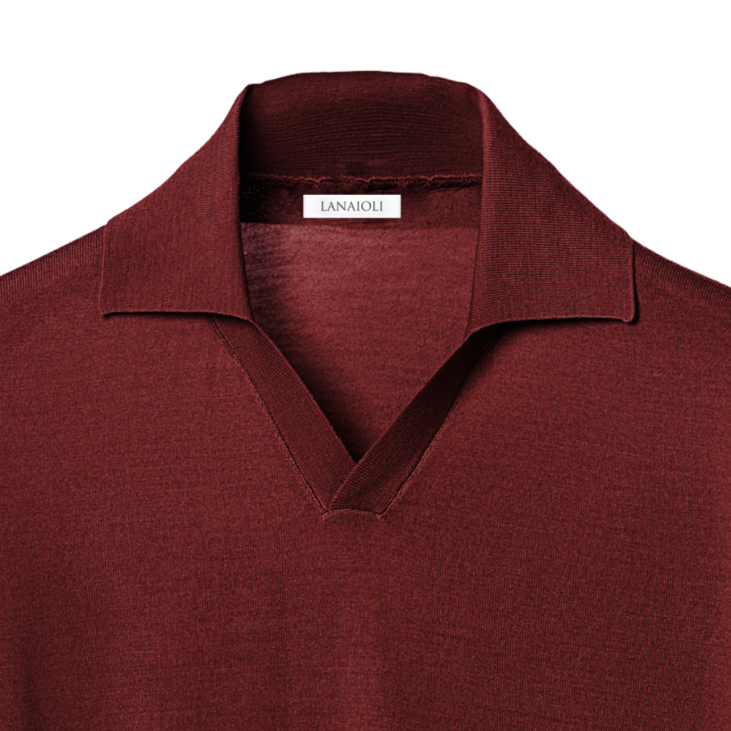 Men's Short-Sleeved Polo Shirt in Pure Extrafine Merino Wool